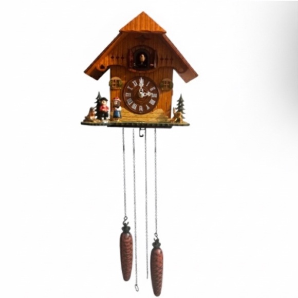 Authentic vintage Black Forest cuckoo clock traditional chalet style